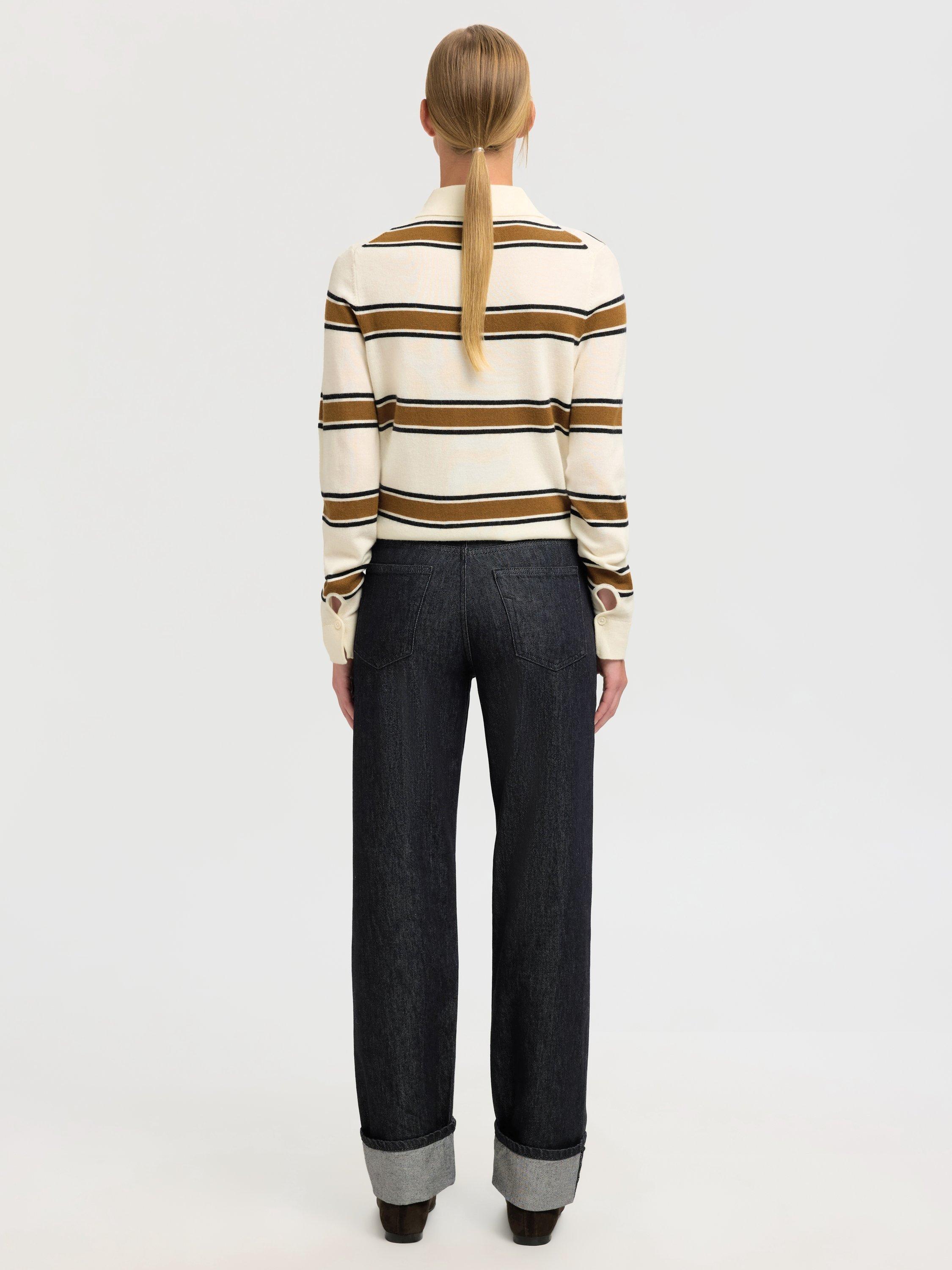 Product image 5 of 6, which shows Selected Straight Leg Fold Up Hem Jeans, Black Denim, 26