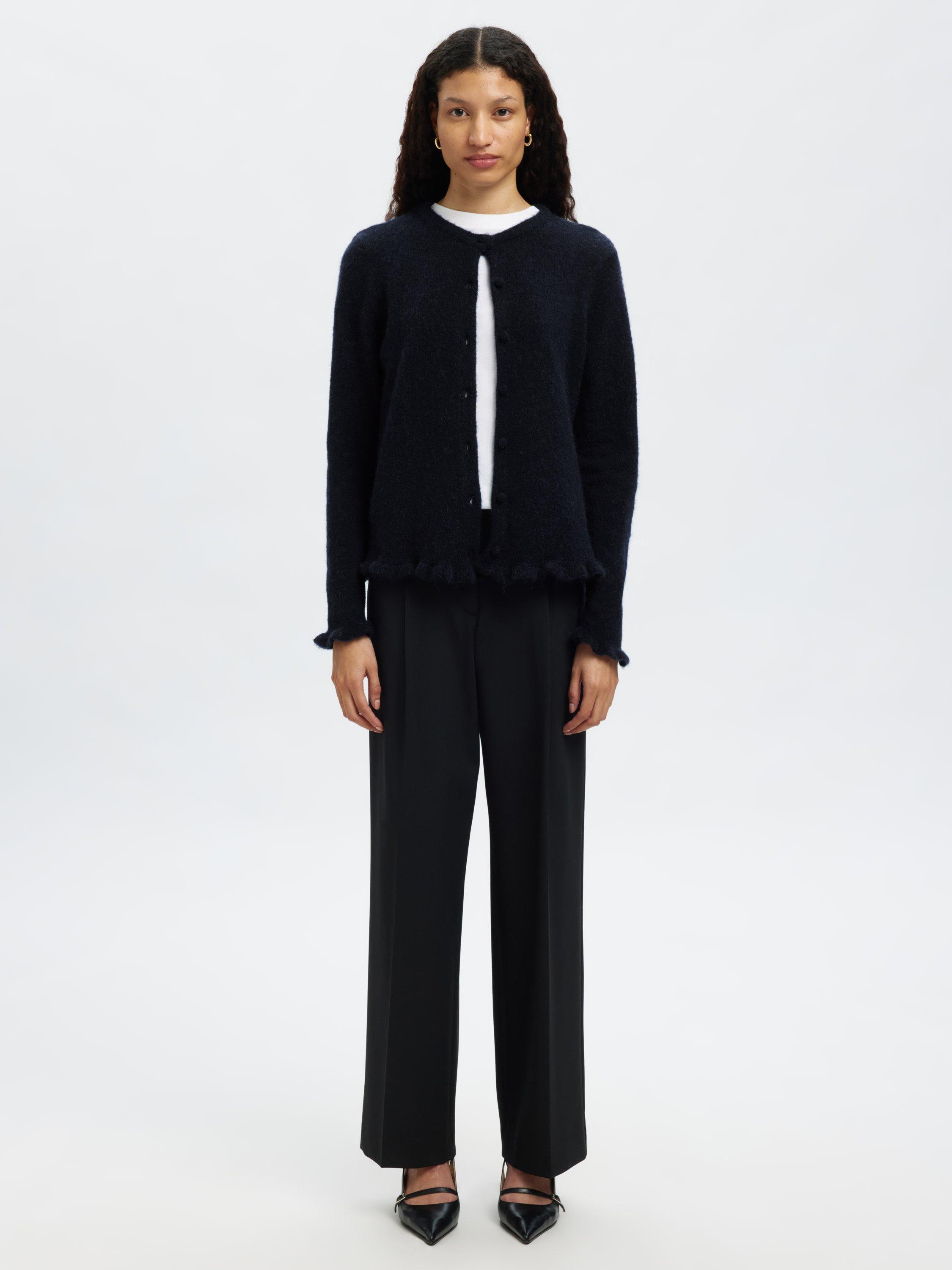 Product image 2 of 6, which shows Selected Lulu Cardigan with Wool, Dark Sapphire Mel, XS