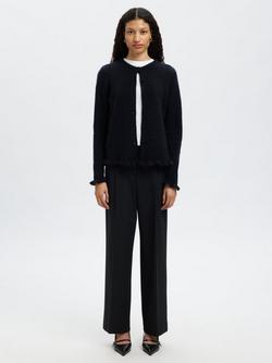 Selected Lulu Cardigan with Wool, Dark Sapphire Mel - view 2, Dark Sapphire Mel