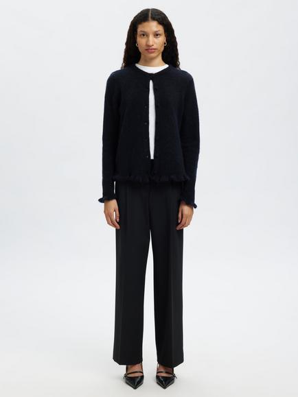Selected Lulu Cardigan, Dark Sapphire Mel - view 2, Dark Sapphire Mel