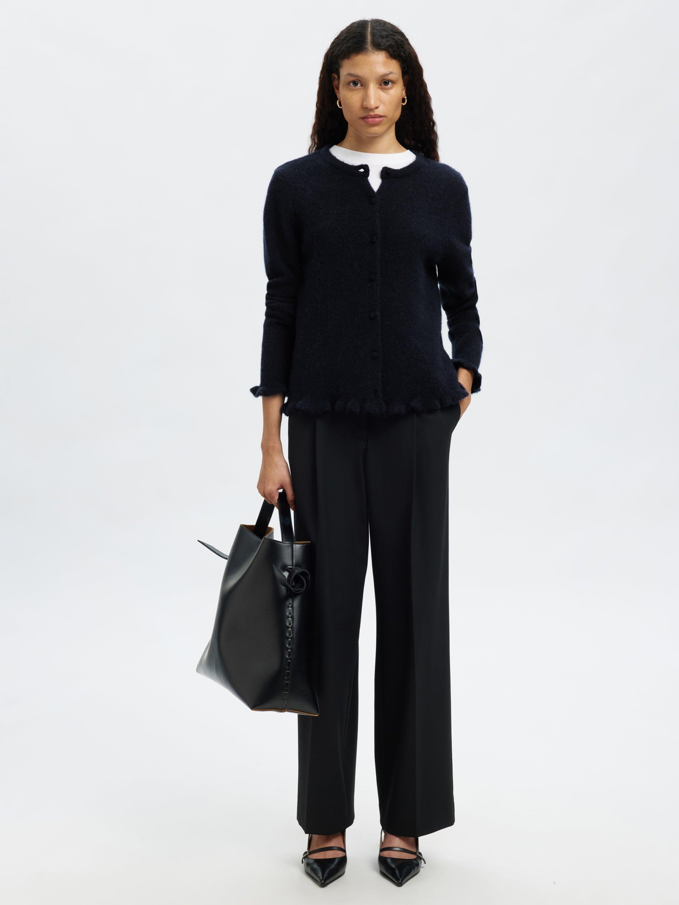 Product image 4 of 6, which shows Selected Lulu Cardigan with Wool, Dark Sapphire Mel, XS