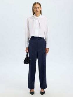 Selected Pinstripe Tailored Trousers, Navy, Navy