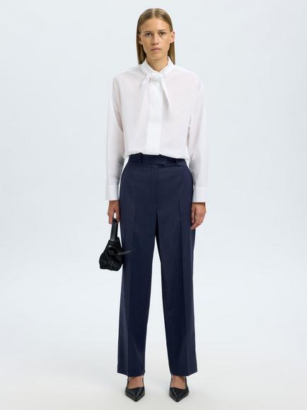 Selected Pinstripe Tailored Trousers, Navy, Navy