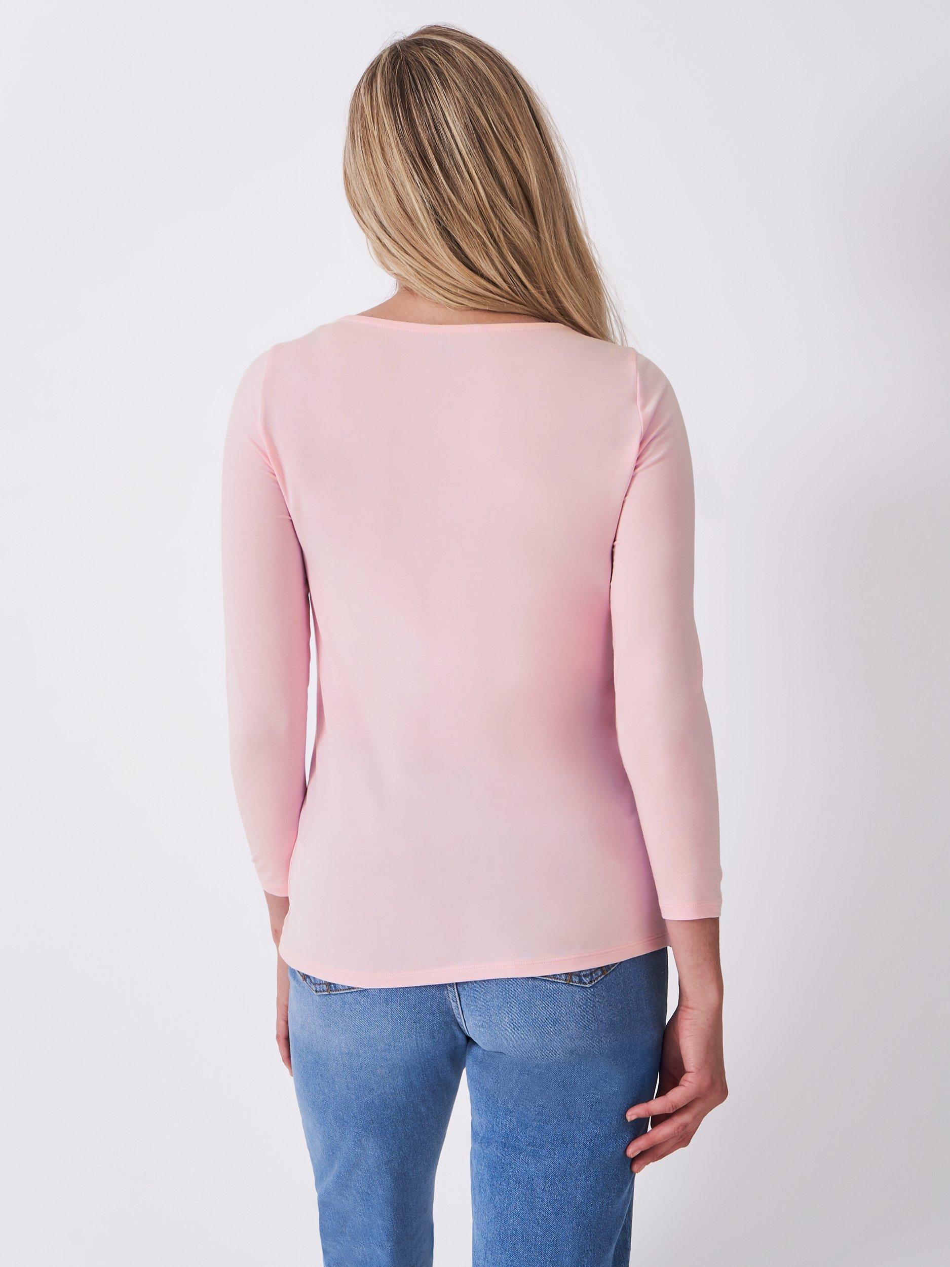 Product image 2 of 5, which shows Crew Clothing Jemma Boat Neck Top, Light Pink, 8