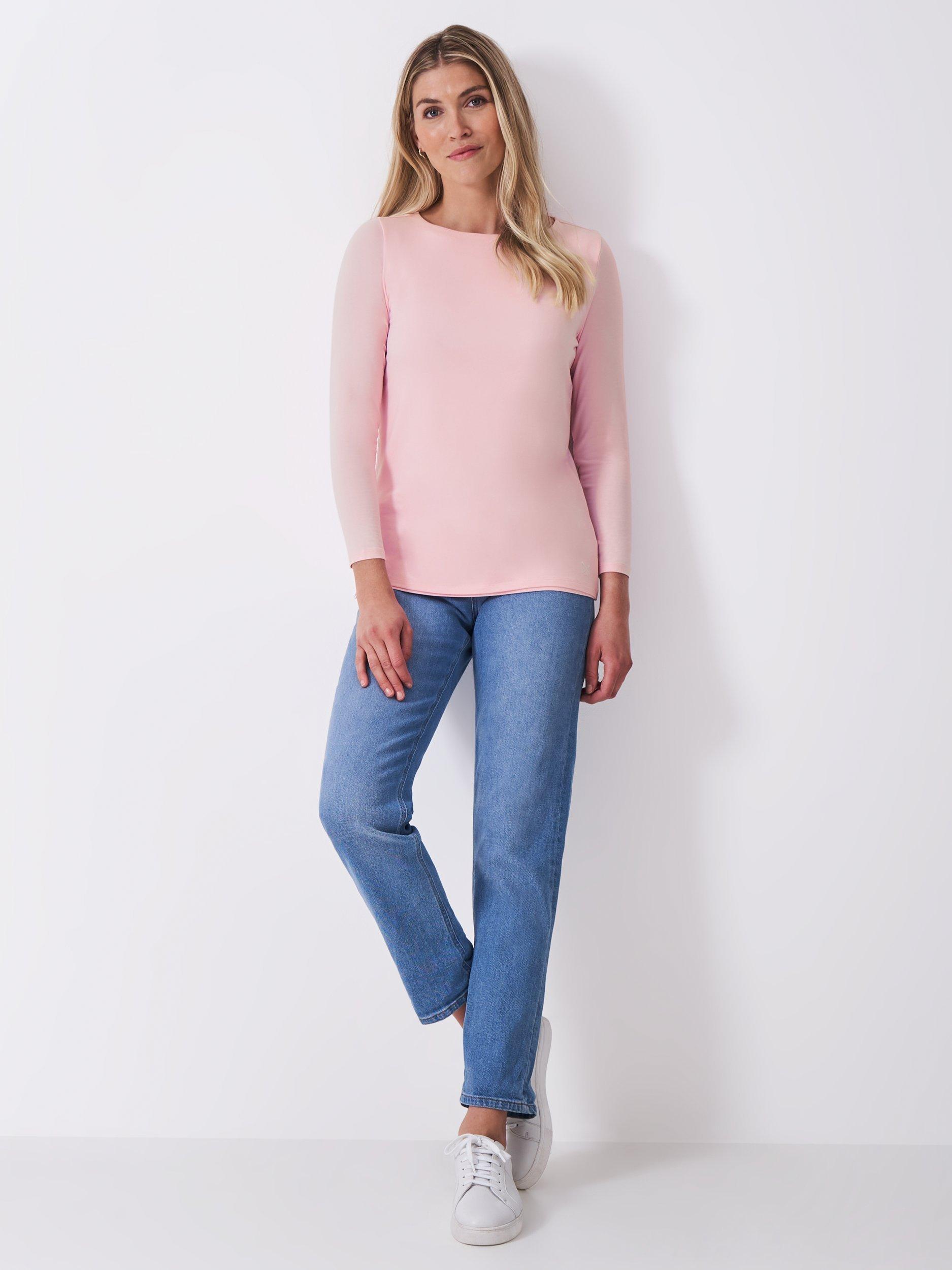 Product image 3 of 5, which shows Crew Clothing Jemma Boat Neck Top, Light Pink, 8