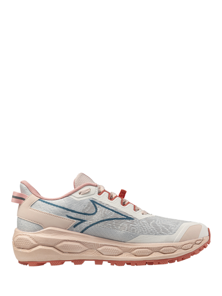 Mizuno Mujin Women's Trail Shoes, Snow White/Pink - view 2, Snow White / Pink
