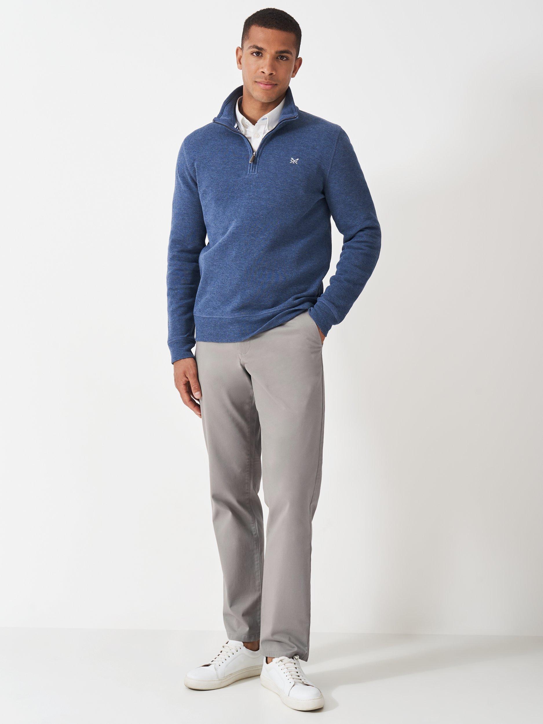 Product image 1 of 5, which shows Crew Clothing Straight Fit Chinos, Light Grey, 30S