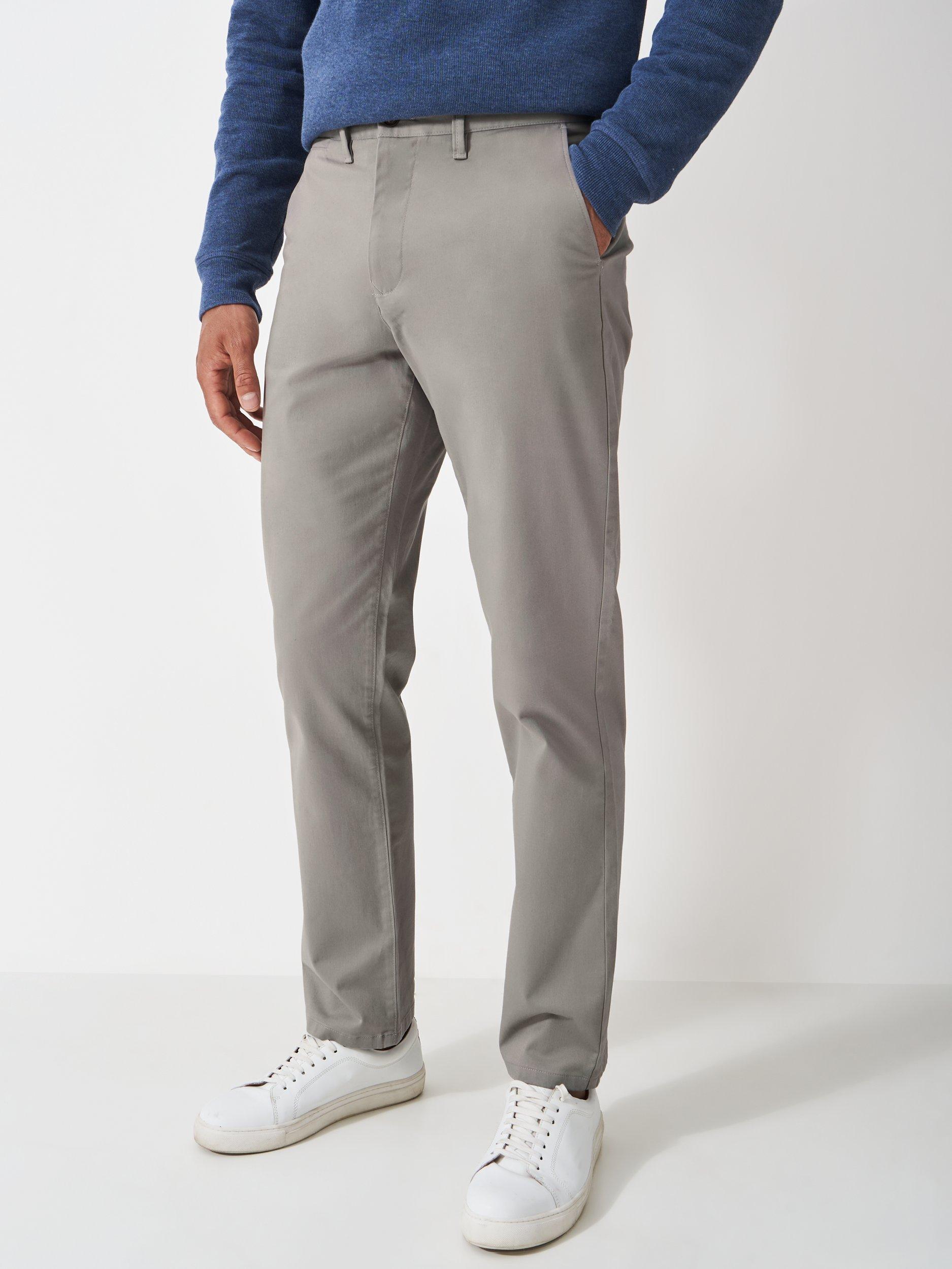 Product image 3 of 5, which shows Crew Clothing Straight Fit Chinos, Light Grey, 30S