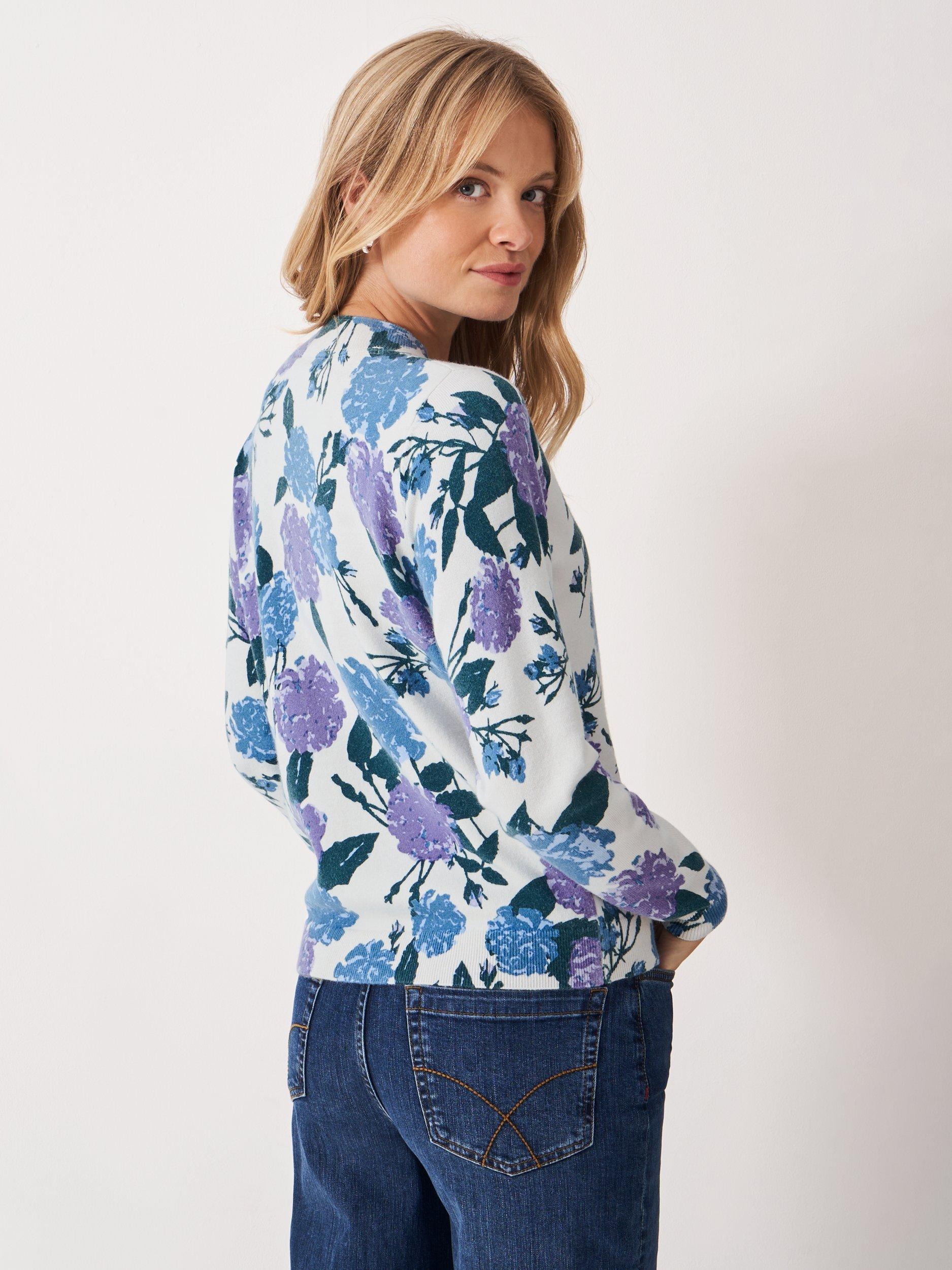 Product image 2 of 5, which shows Crew Clothing Floral Crew Neck Jumper, Multi, 10