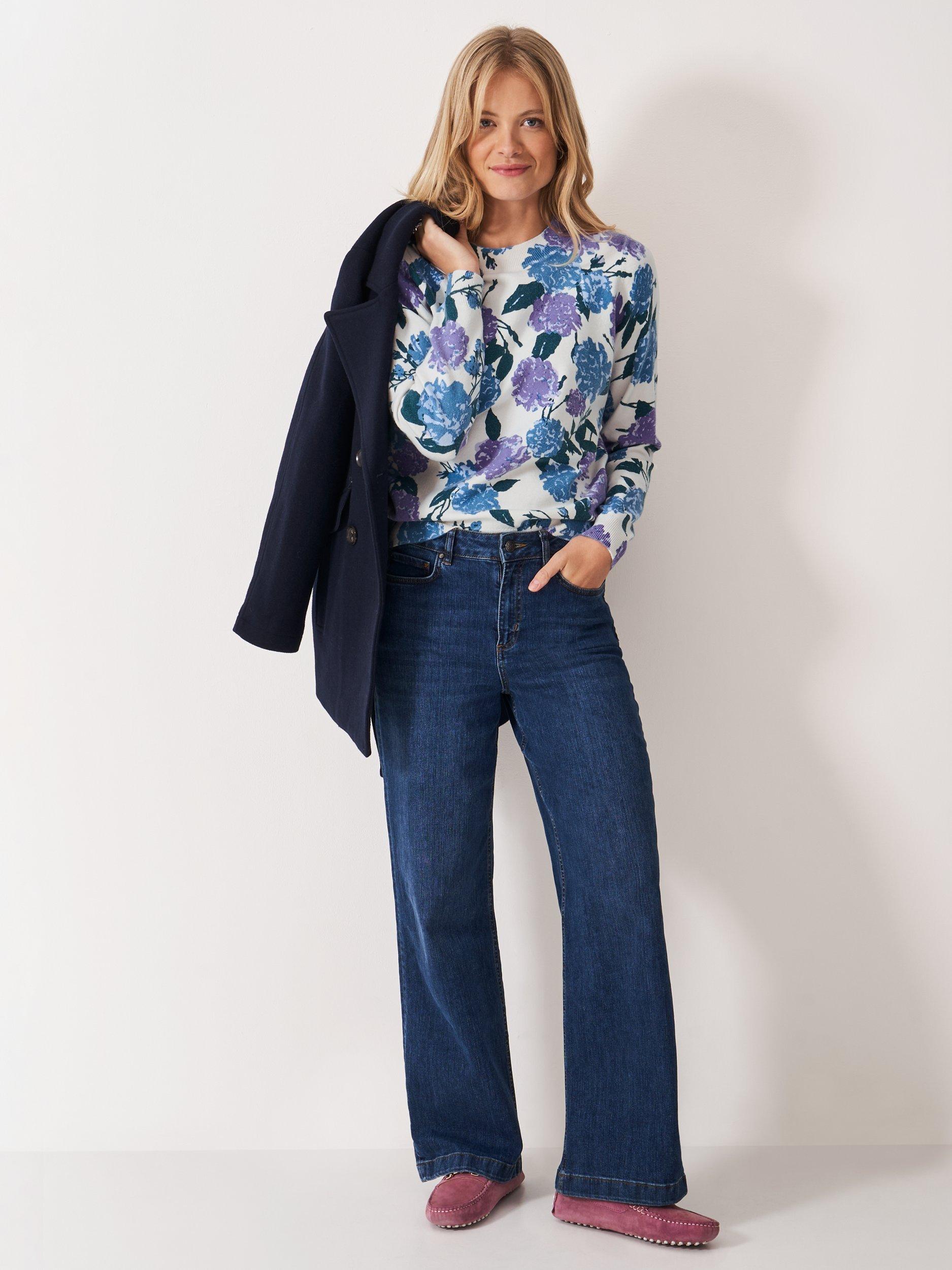 Product image 3 of 5, which shows Crew Clothing Floral Crew Neck Jumper, Multi, 10