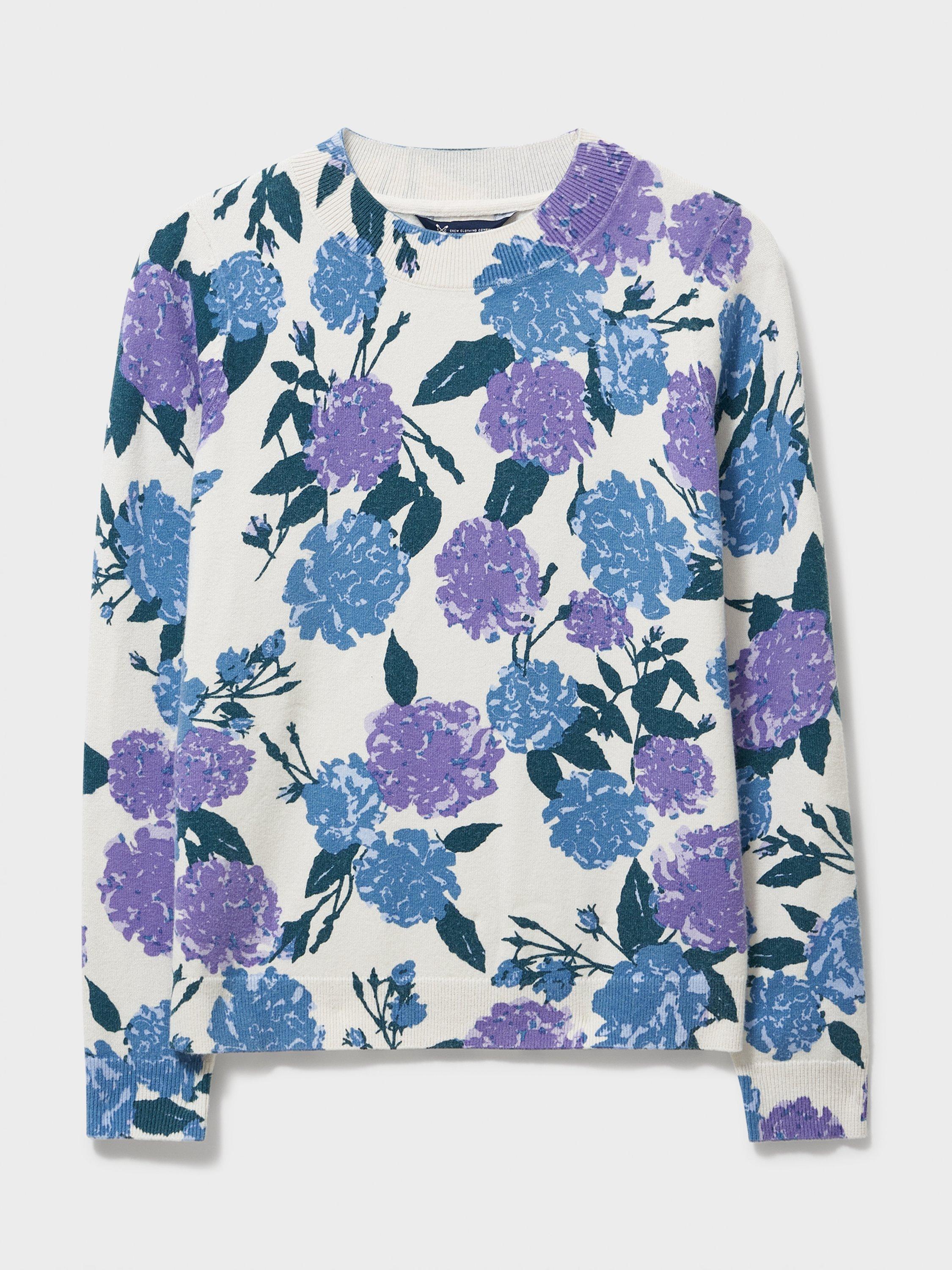 Product image 5 of 5, which shows Crew Clothing Floral Crew Neck Jumper, Multi, 10