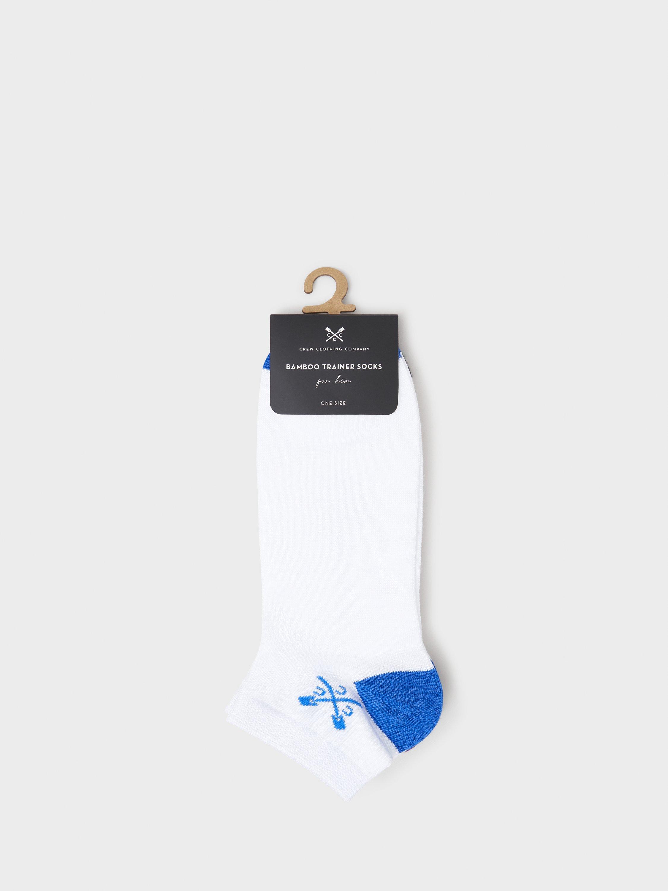 Product image 2 of 2, which shows Crew Clothing Trainer Socks, Pack of 3, Multi/White, One Size