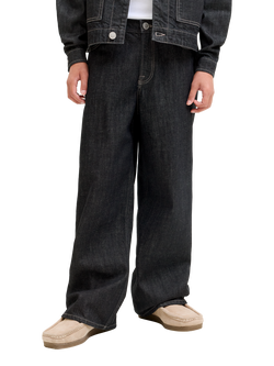 Jack & Jones Kids' JJIDAVE Wide Fit Baggy Jeans, Blue Denim, Blue Denim