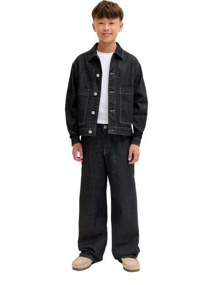 Jack & Jones Kids' JJIDAVE Wide Fit Baggy Jeans, Blue Denim - view 2, Blue Denim
