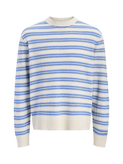Jack & Jones Kids' Jornanttuck Knit Jumper, Seasalt/Marina, Seasalt/Marina