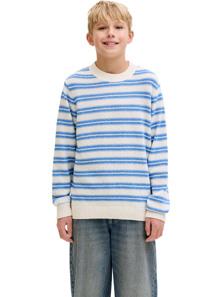 Jack & Jones Kids' Jornanttuck Knit Jumper, Seasalt/Marina, Seasalt/Marina