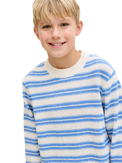 Jack & Jones Kids' Jornanttuck Knit Jumper, Seasalt/Marina - view 2, Seasalt/Marina
