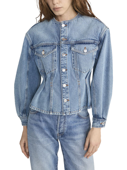 FRAME The Nipped Denim Jacket, Blue, Blue
