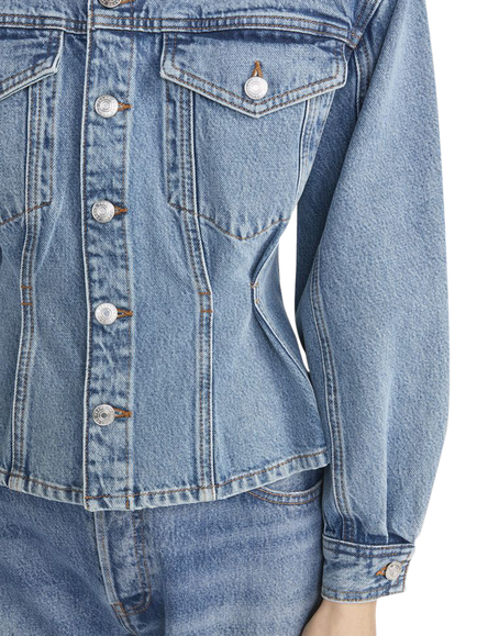 FRAME The Nipped Denim Jacket, Blue - view 2, Blue