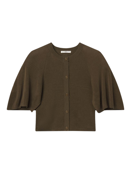 FRAME The Flounce Cap Sleeve Jumper, Military Green, Military Green