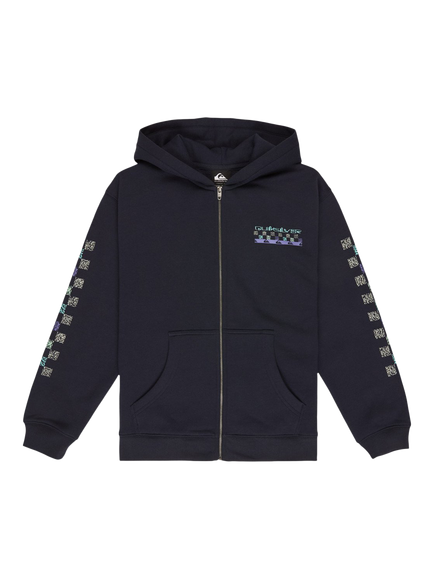 Quicksilver Kids' Graphic Hero Zipped Hoodie, Dark Navy, Dark Navy