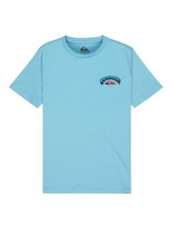 Quicksilver Kids' Palm Horizon Short Sleeve T-Shirt, Aqua, Aqua
