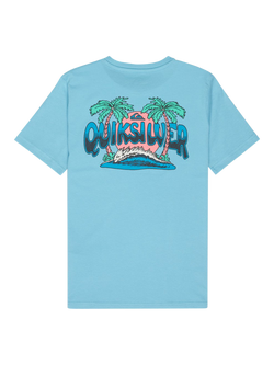 Quicksilver Kids' Palm Horizon Short Sleeve T-Shirt, Aqua - view 2, Aqua