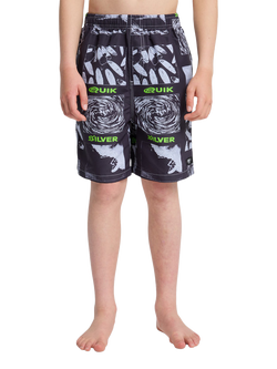 Quiksilver Kids' Mercury Volley Swim Shorts, Black Mercury, Black Mercury