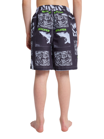 Quiksilver Kids' Mercury Volley Swim Shorts, Black Mercury - view 2, Black Mercury
