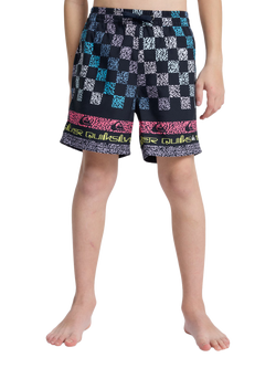 Quicksilver Kids' Printed Volley Swim Shorts, Dark Navy, Dark Navy