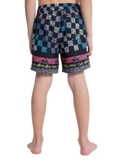 Quicksilver Kids' Printed Volley Swim Shorts, Dark Navy - view 2, Dark Navy