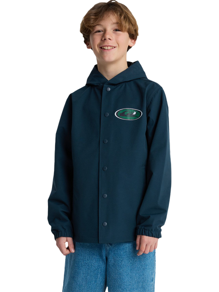 Quicksilver Kids' Hooded Rain Cloud Jacket, Dark Navy, Dark Navy