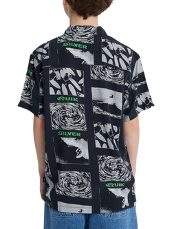 Quiksilver Kids' Mercury Tubes Short Sleeve Shirt, Mercury/Black - view 2, Mercury/Black