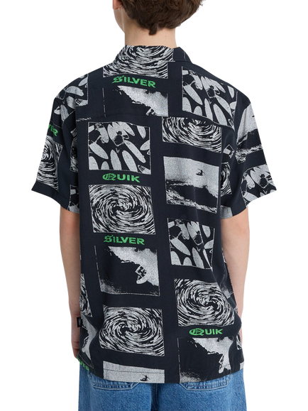 Quiksilver Kids' Mercury Tubes Short Sleeve Shirt, Mercury/Black - view 2, Mercury/Black