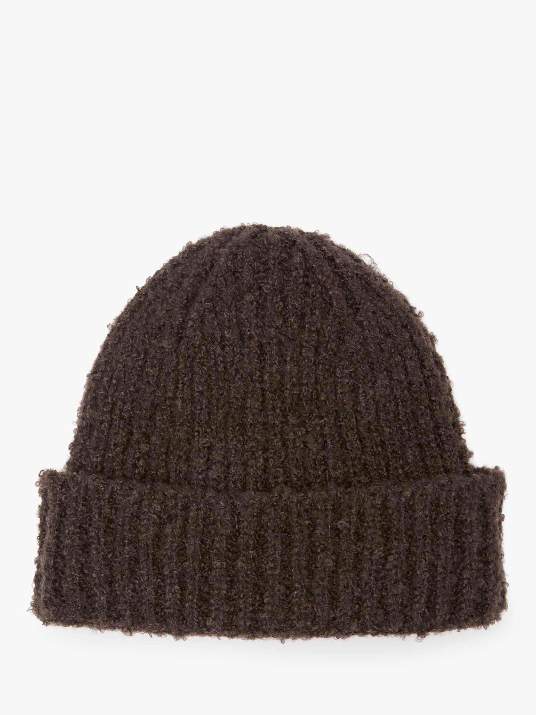Product image 1 of 3, which shows French Connection Boucle Beanie Hat, Chocolate