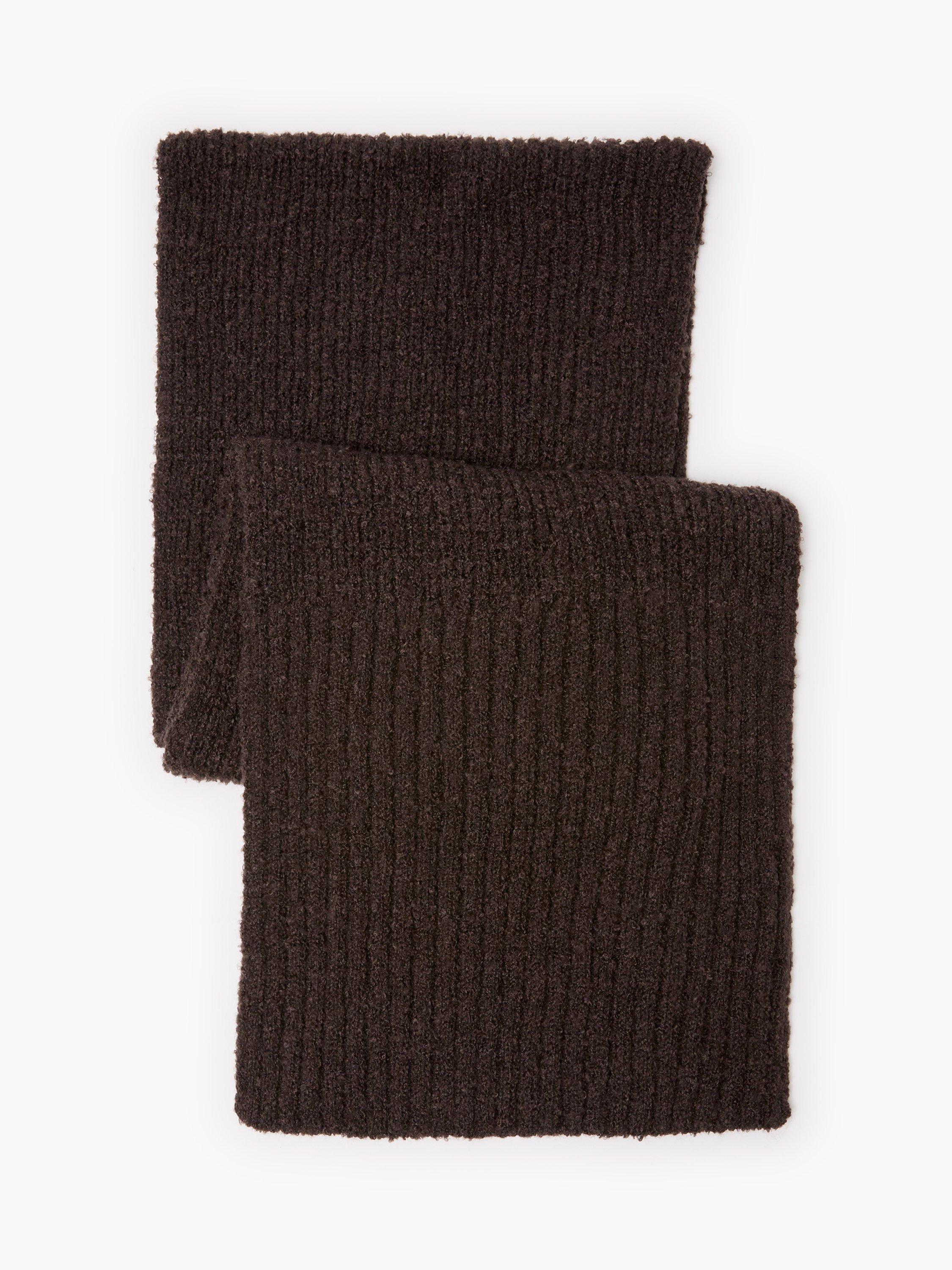 Product image 1 of 3, which shows French Connection Boucle Scarf, Chocolate, One Size