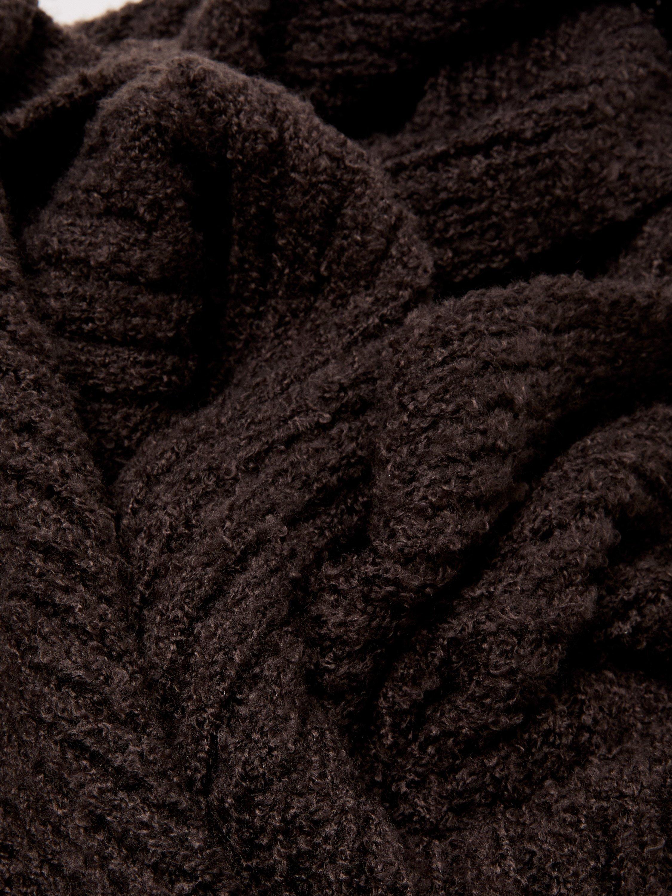 Product image 2 of 3, which shows French Connection Boucle Scarf, Chocolate, One Size