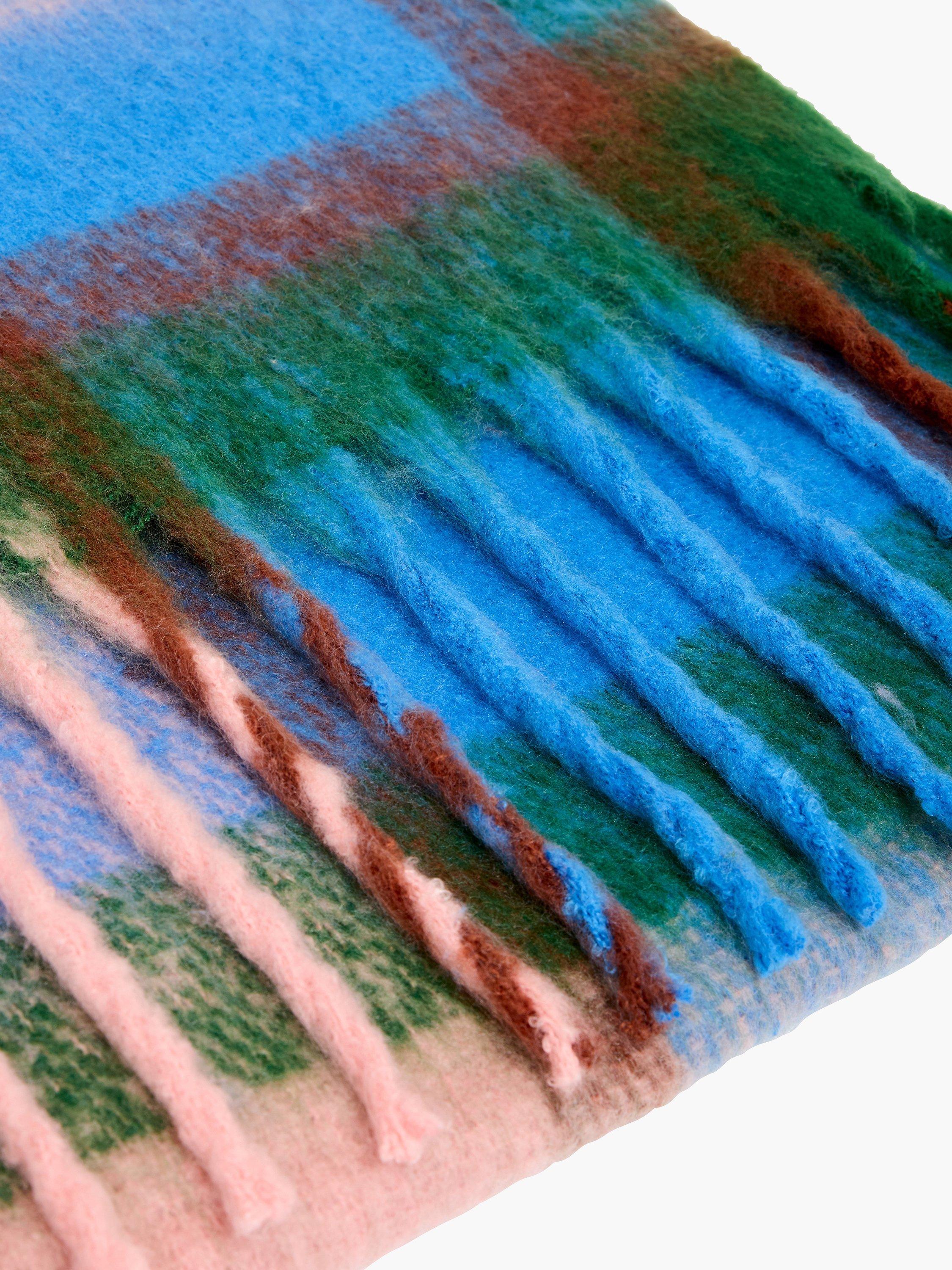 Product image 2 of 4, which shows French Connection Check Soft Rectangular Scarf, Pink/Multi, One Size