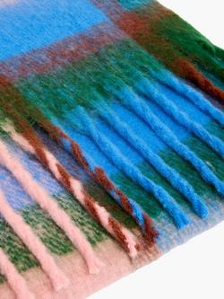 French Connection Check Soft Rectangular Scarf - view 2, Pink/Multi