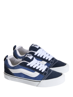 Vans Knu Skool Lace-Up Tainers, Navy/True White - view 2, Navy/True White