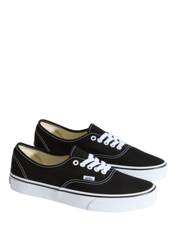 Vans Authentic Canvas Trainers, Black/White - view 2, Black/White