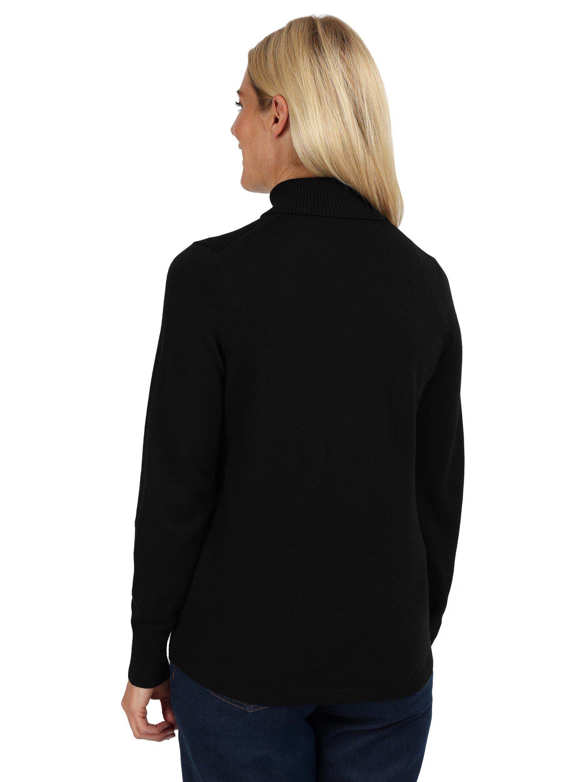 Product image 2 of 6, which shows Rohan Women's Merino Wool Roll Neck Jumper, Black, 8