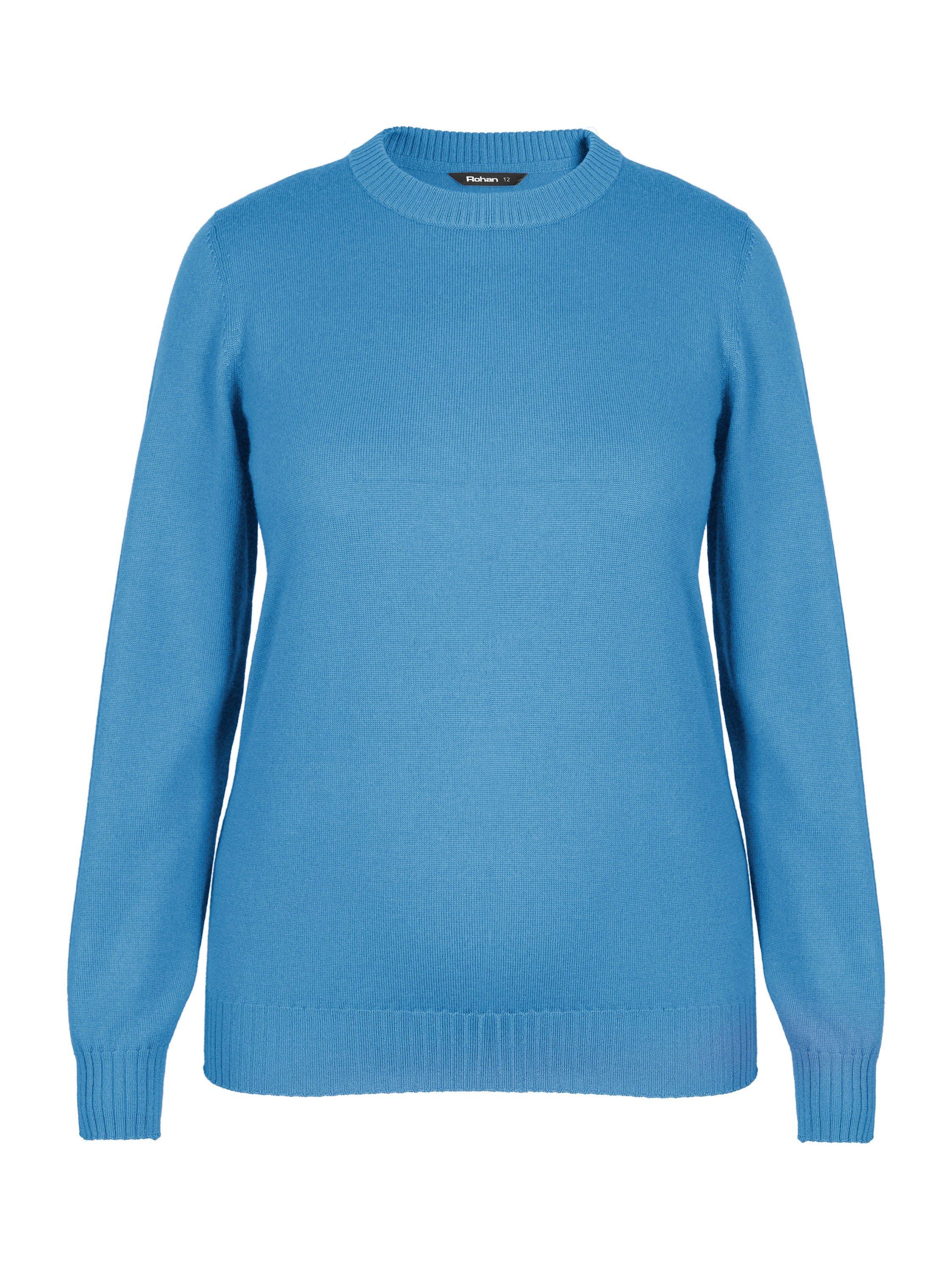 Product image 3 of 7, which shows Rohan Women's Merino Wool Crew Neck Jumper, Azure Blue, 8