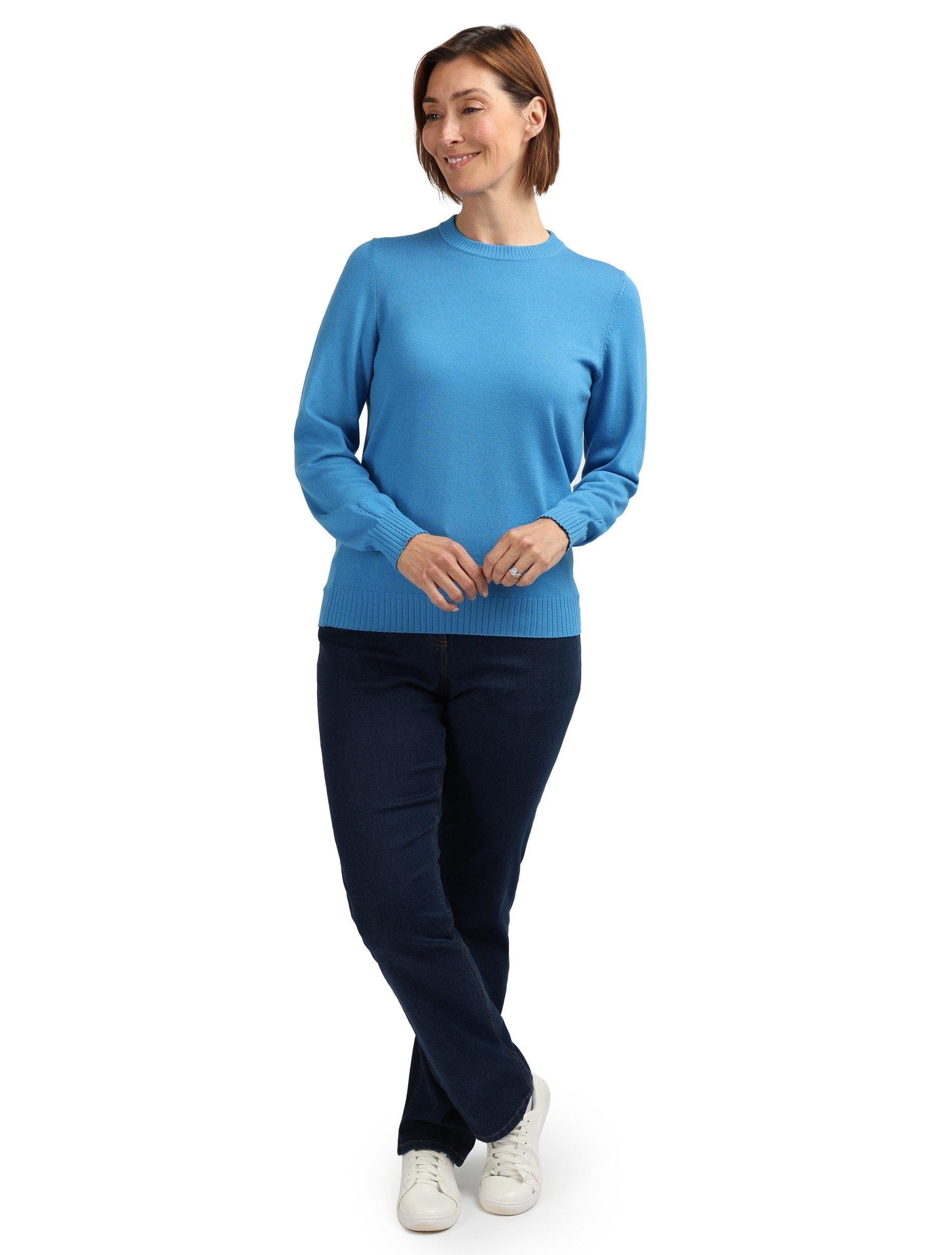 Product image 4 of 7, which shows Rohan Women's Merino Wool Crew Neck Jumper, Azure Blue, 8