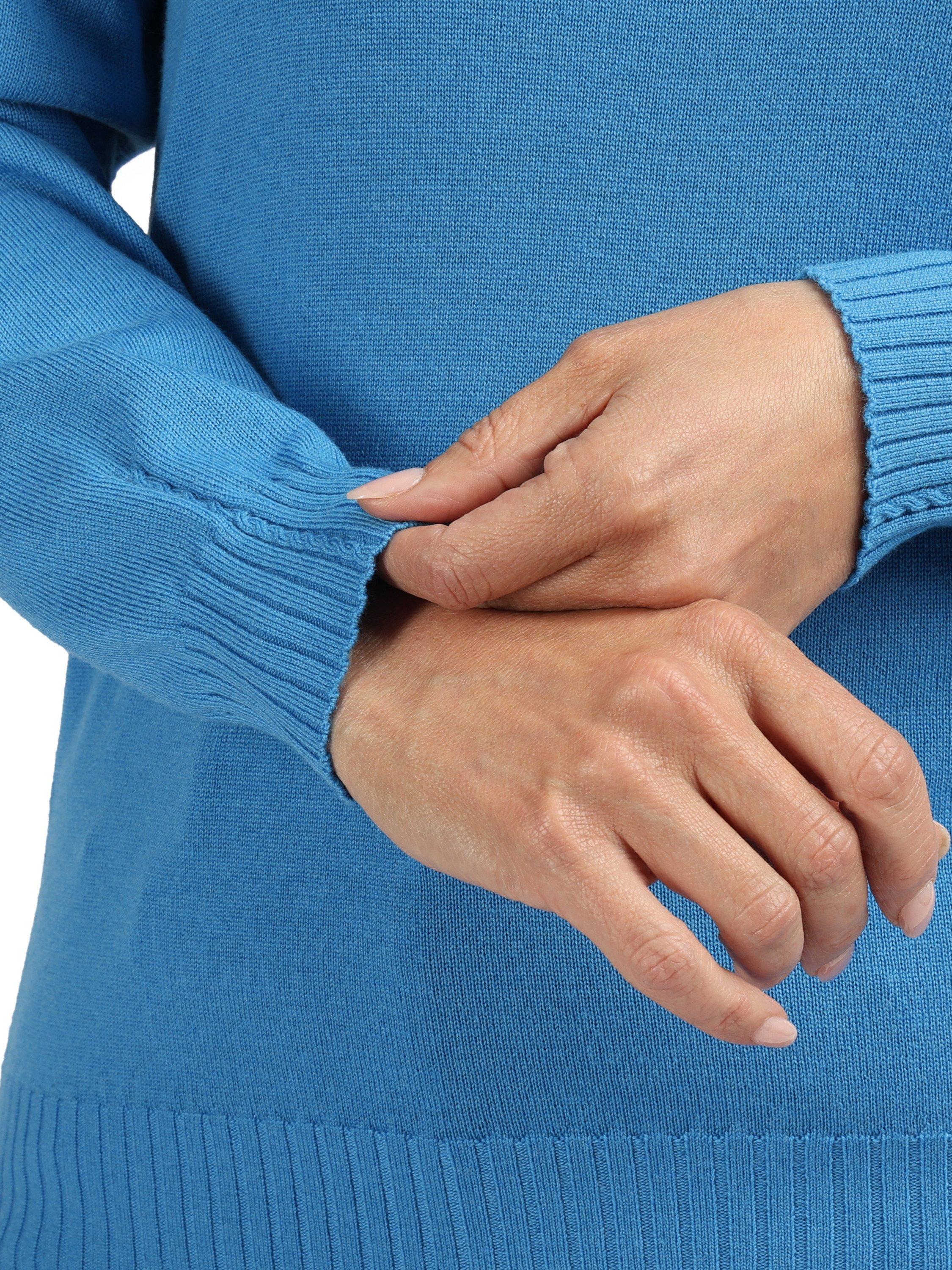 Product image 5 of 7, which shows Rohan Women's Merino Wool Crew Neck Jumper, Azure Blue, 8