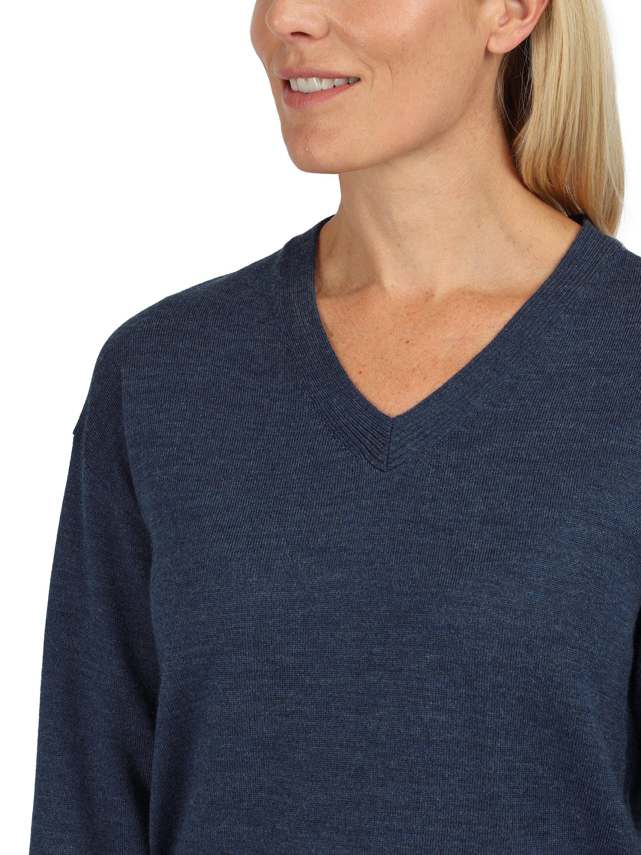 Product image 6 of 7, which shows Rohan Women's Merino Wool V-Neck Jumper, French Blue, 8