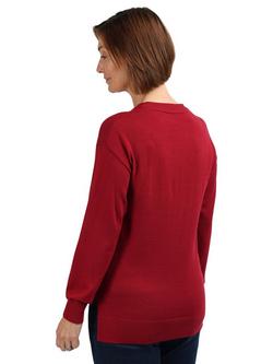 Rohan Women's Merino Wool V-Neck Jumper - view 2, Garnet Red