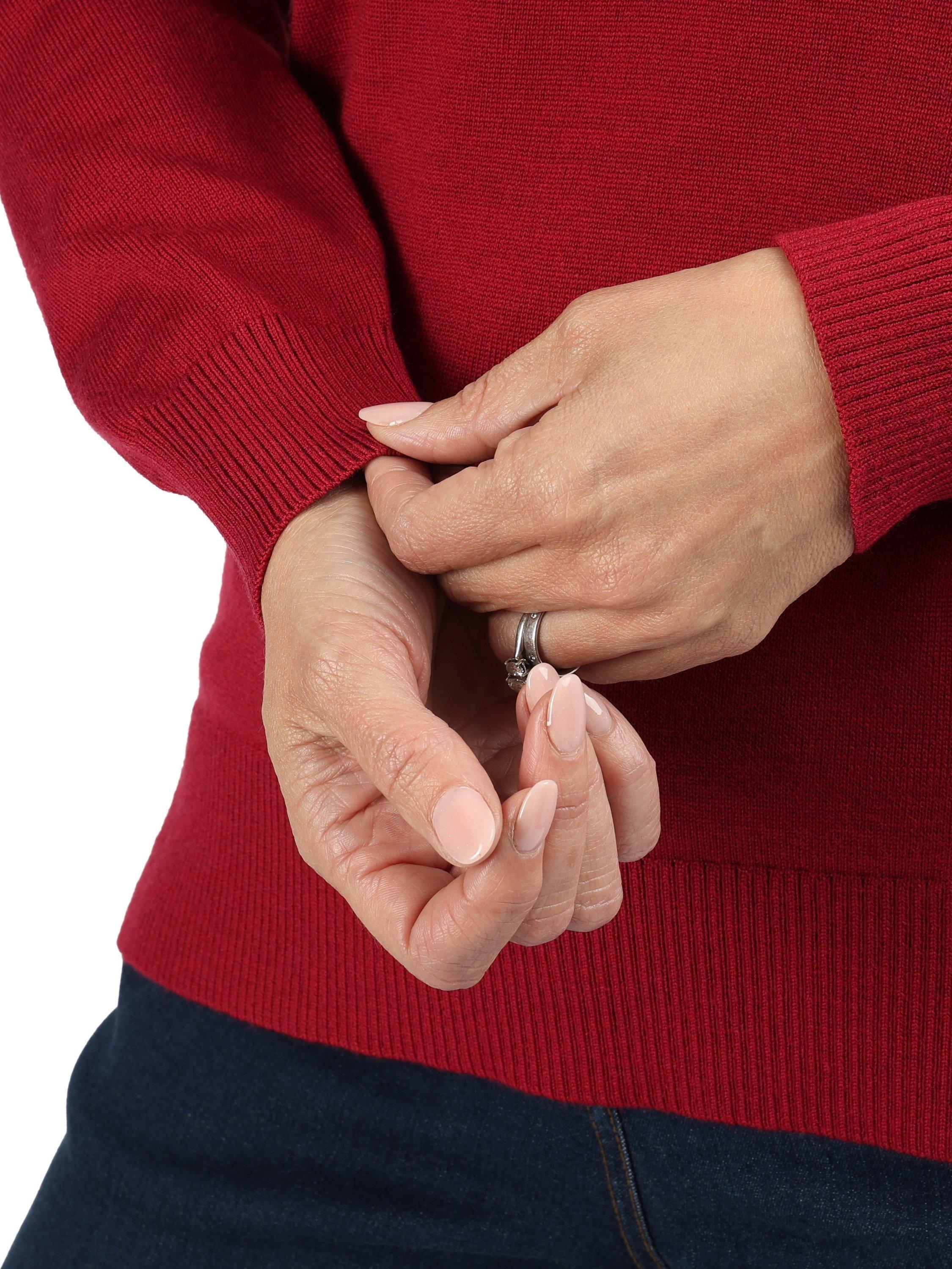 Product image 5 of 6, which shows Rohan Women's Merino Wool V-Neck Jumper, Garnet Red, 8