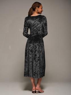 Jolie Moi Velvet Tie Midi Dress - view 2, Black