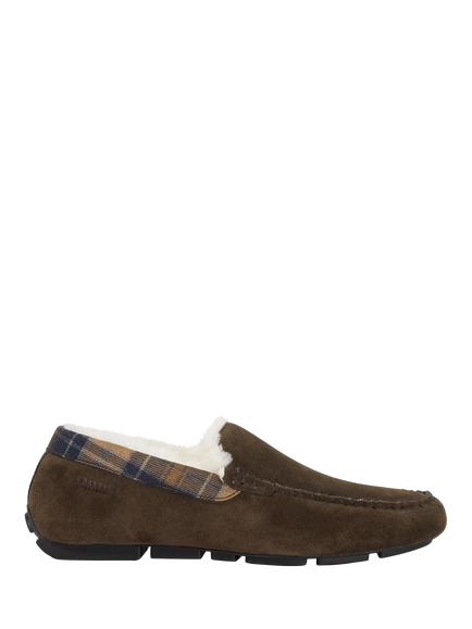 Dune London Fofo Shearling Moccasin Slippers, Brown